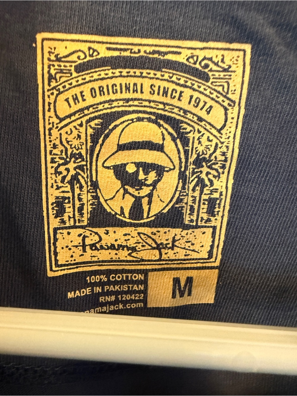 Panama Jack Navy Short Sleeve Tee with Gold Graphic - Picture 6 of 8